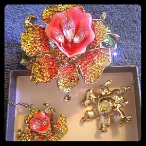 🎃Bangle cuff bracelet/earrring set